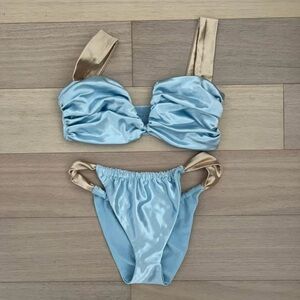 Elegant Blue and Gold Bikini